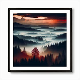 Sunrise In The Mountains 41 Art Print