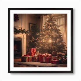 Christmas Tree In The Living Room 46 Art Print