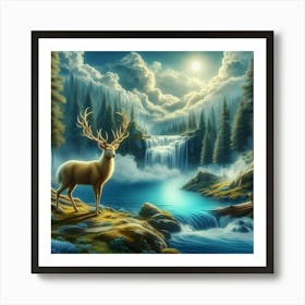 Deer In The Forest Art Print