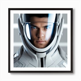 3d Photography, Model Shot, Man In Future Wearing Futuristic Suit, Digital Helmet Beautiful Detailed Eyes, Professional Award Winning Portrait Photography, Zeiss 150mm F 2 1 Art Print