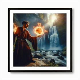 Shaman With Fire Art Print