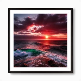 Sunset Over The Ocean 60 Art Print