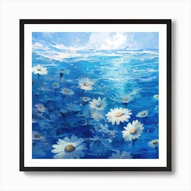 Daisies In The Water 5 Art Print