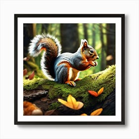 Squirrel In The Forest 427 Art Print