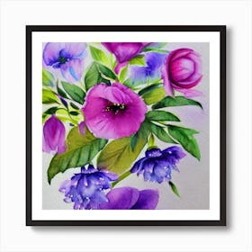 Watercolor Flowers 8 Art Print