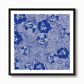 Bloom Flowers Blue Art Print