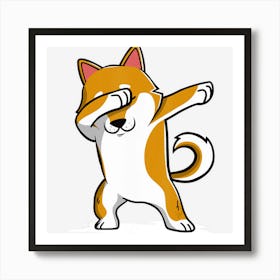 Shiba Inu Cute Dabbing Funny Dab Dance Gif Art Print