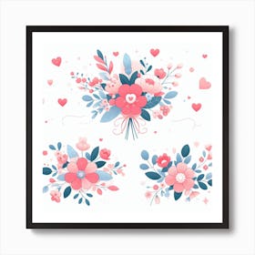 Flowers, Vector Art style Art Print