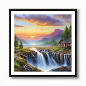 Landscape Painting Hd Hyperrealistic 15 Art Print