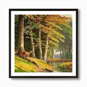 Deer In The Woods Art Print