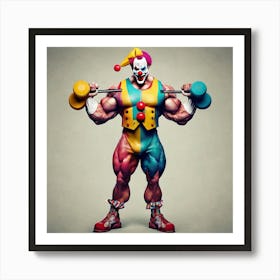 Clown Bodybuilder 2 Art Print