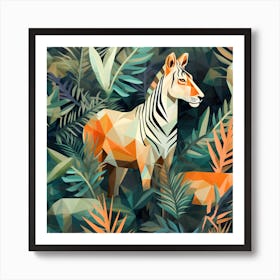 Zebra In The Jungle Art Print