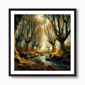 Dark Forest in Iceland Art Print