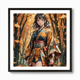 Kimono Girl Art Print