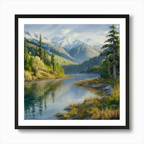 River In The Mountains 1 Art Print