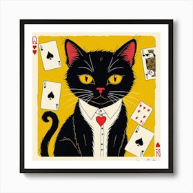 Playing Cards Cat 2 Art Print