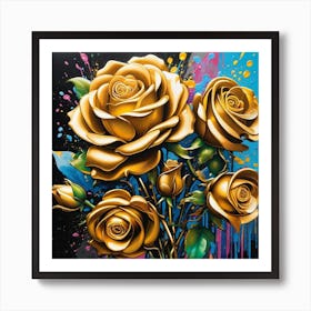 Gold Roses 5 Art Print