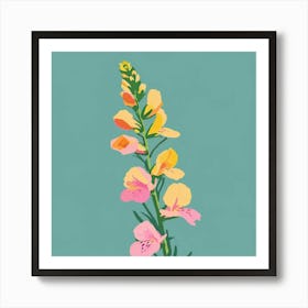 Snapdragon 1 Square Flower Illustration Art Print