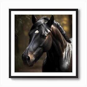 Black Horse Art Print