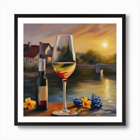 Wine And Grapes 2 Art Print