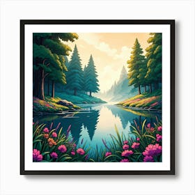 Forest Lake Art Print