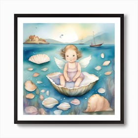 Angelika in the Shell Art Print