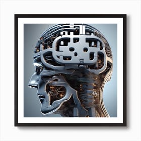 Human Brain With Artificial Intelligence 25 Art Print