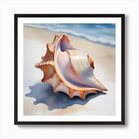 Seashell On The Beach 1 Art Print
