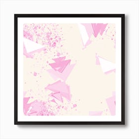 Abstract Pattern Geometric Pink Square Art Print