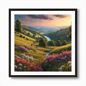 Sunset In The Valley Art Print