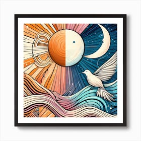 Dove And Sun Art Print