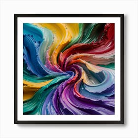 Abstract Swirl Of Colorful Paint Art Print