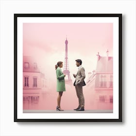 Man And Woman In Paris Art Print