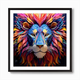 Colorful Lion 6 Art Print