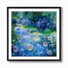 Blue Flowers Art Print