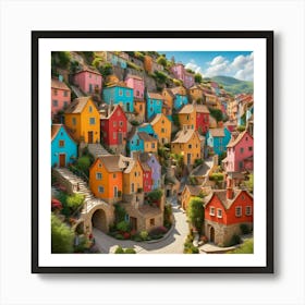 Colorful Village Art Print