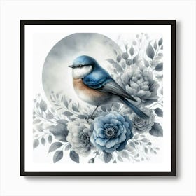 Blue Tit Bird Art Print