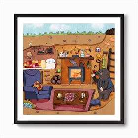 Mole Home  Art Print