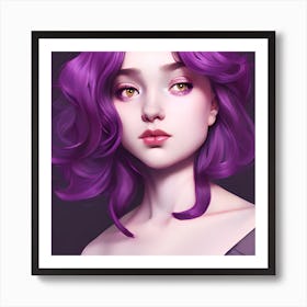 Purple Haired Girl 2 Art Print