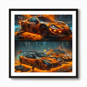 Pumpkin Car (Cyberpunk37) Art Print