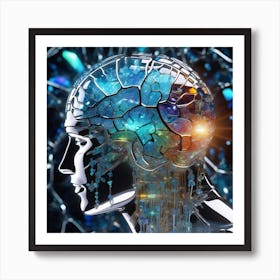 3d Rendering Of Human Brain Art Print