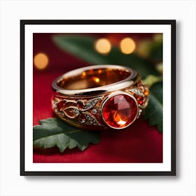 Ring With Red Diamonds Art Print