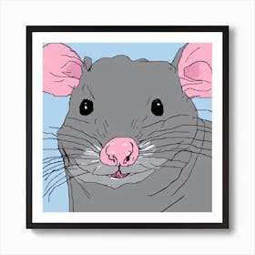 MSPaint Rat Portrait Art Print