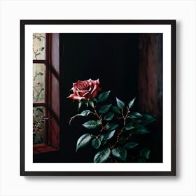 Rose By The Window Art Print