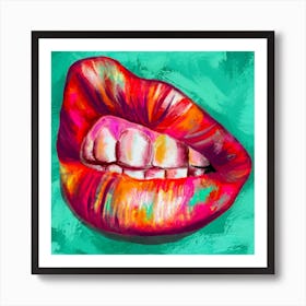 Lip Loves Colors Square Art Print