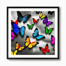 Colorful Butterflies In The Sky 13 Art Print