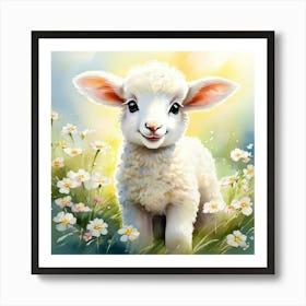 Lamb In The Field Art Print