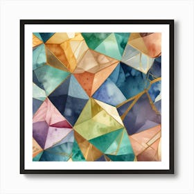 Watercolor Geometric Pattern Art Print