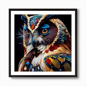 Colorful Owl Art Print