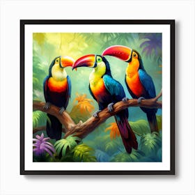 Toucans In The Jungle Art Print